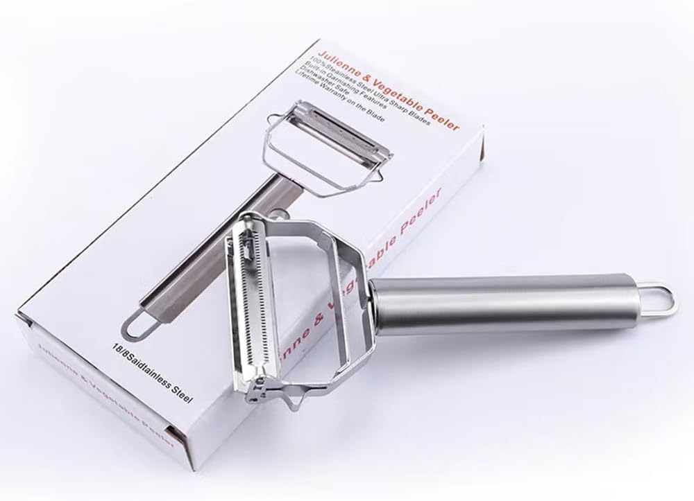 Vegetable Peeler,SZYIKUER Stainless Steel 2 in 1 Julienne Vegetable Peeler Perfect for Carrot Potato Melon Gadget Vegetable Fruit