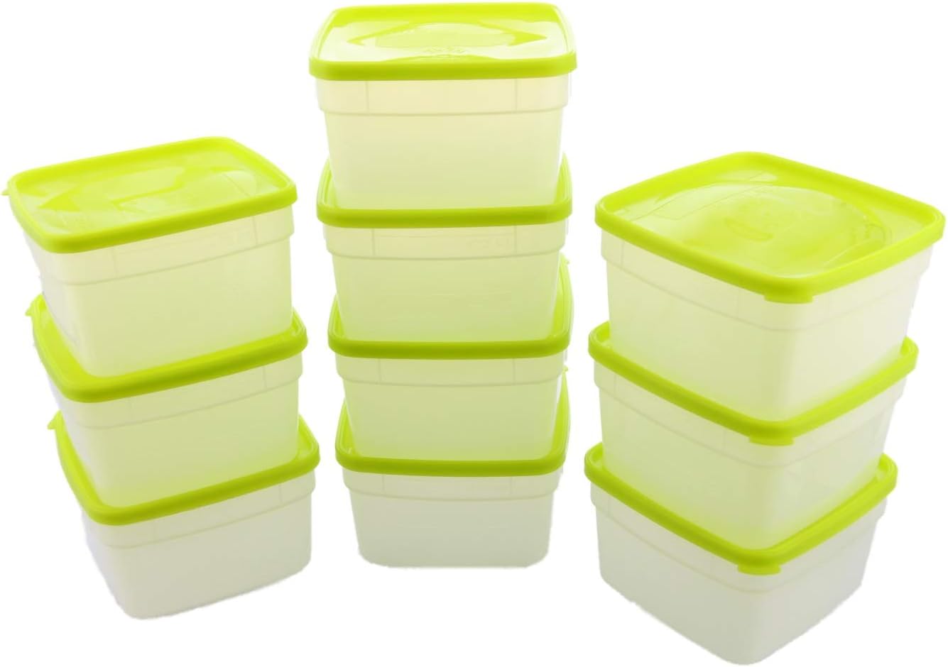 Arrow Reusable Plastic Storage Container Set, 10 Pack, 1 Pint/16 Ounce Each – Food, Meal Prep, Leftovers – Freeze, Store, Reheat - Clear Container Set With Lids – BPA-Free, Dishwasher/Microwave Safe