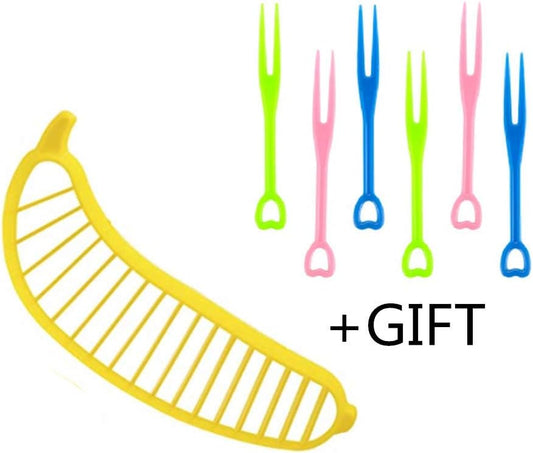 Banana Slicer-perfect for fruit salads Generic Handle Plastic Banana Fruit Slicer Cutter Chopper