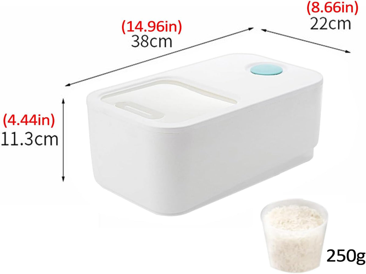 Rice Airtight Storage Containe,Rice Storage Container,Dry Food Storage, Lid 22 Lbs Push-Pull Rice Bucket, Flour Storage Container with Rolling Wheel, Grain Container Pantry Organization (Grey)