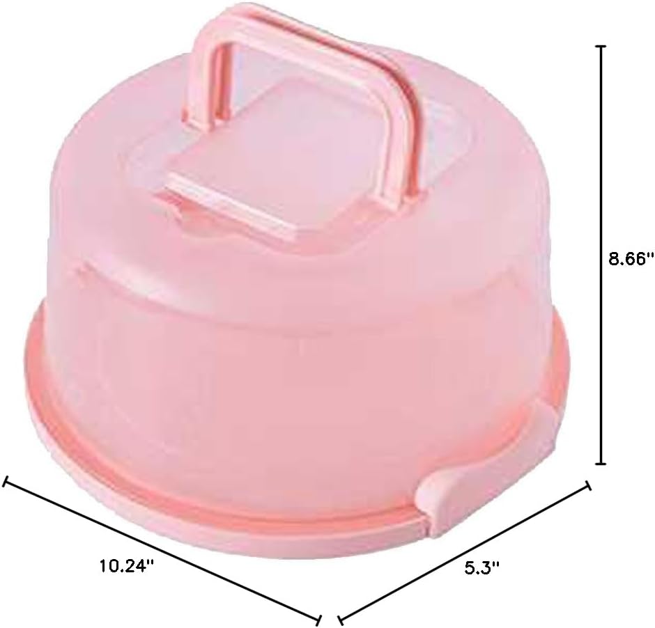 Cake Carrier with Lid and Handle, BPA-Free Cake Containers Cake Holder for 10 inch Cake Cupcake Carrier - Plastic Cover Two Sided Base for Transport Pies Nuts Fruit Perfect Gifts (Blue)
