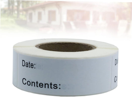 Ciieeo 1roll English Record Date Stickers Self-Adhesive Pastes for Kitchen Organization for Food Storage and Crafting Easy to Use Natural Unique Design