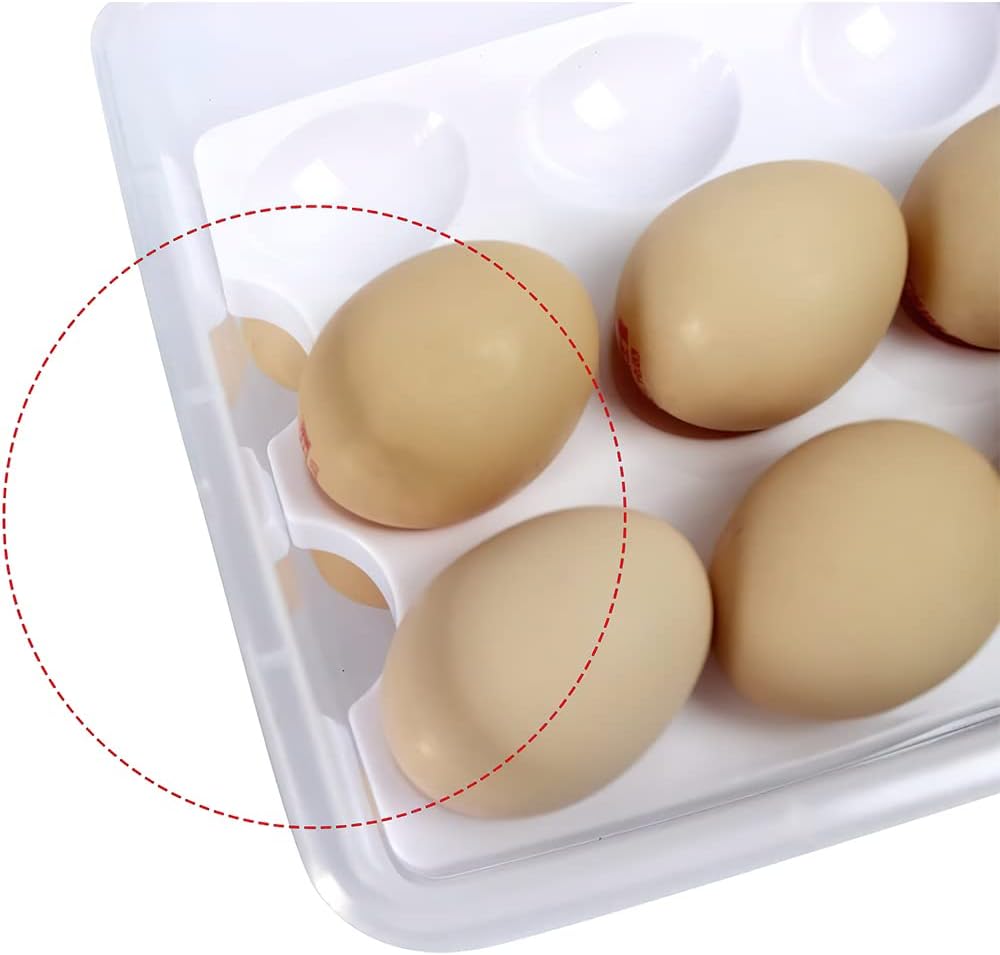 2 Tiers Egg Container Deviled Egg Carrier Eggs Holder with Handle Fridge Freezer Storage by DELIFUR (Green)