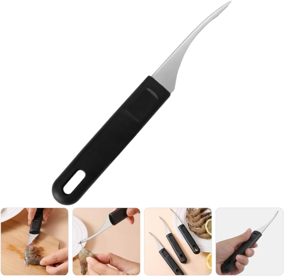 4pcs Shrimp Peeler with Ergonomic Handle Deveiner Tool Stainless Steel