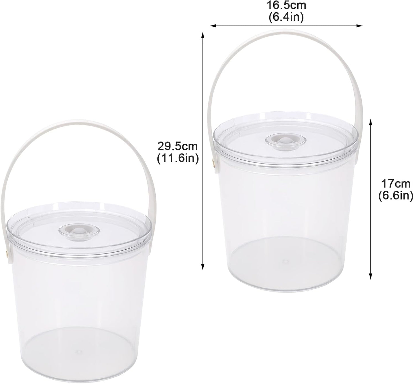 Ice Bucket with Airtight Lid, Champagne Bucket with Handle, Plastic Beverage Tub for Parties, Bar Cart Accessories for Wine, Drink, Beer Bottles, Clear