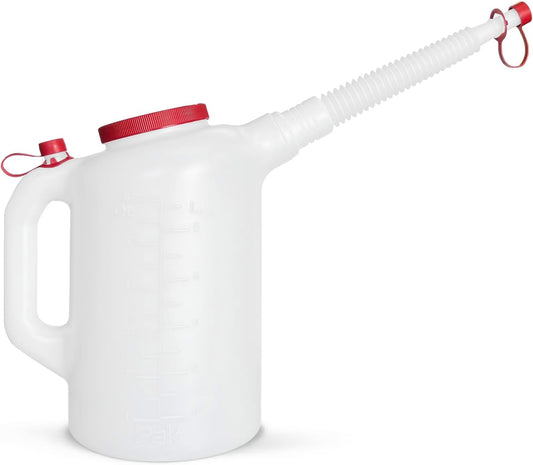 PAK Premium 6 Quart Measuring Dispensing Jug Flexible 10.5" Spout USA Made