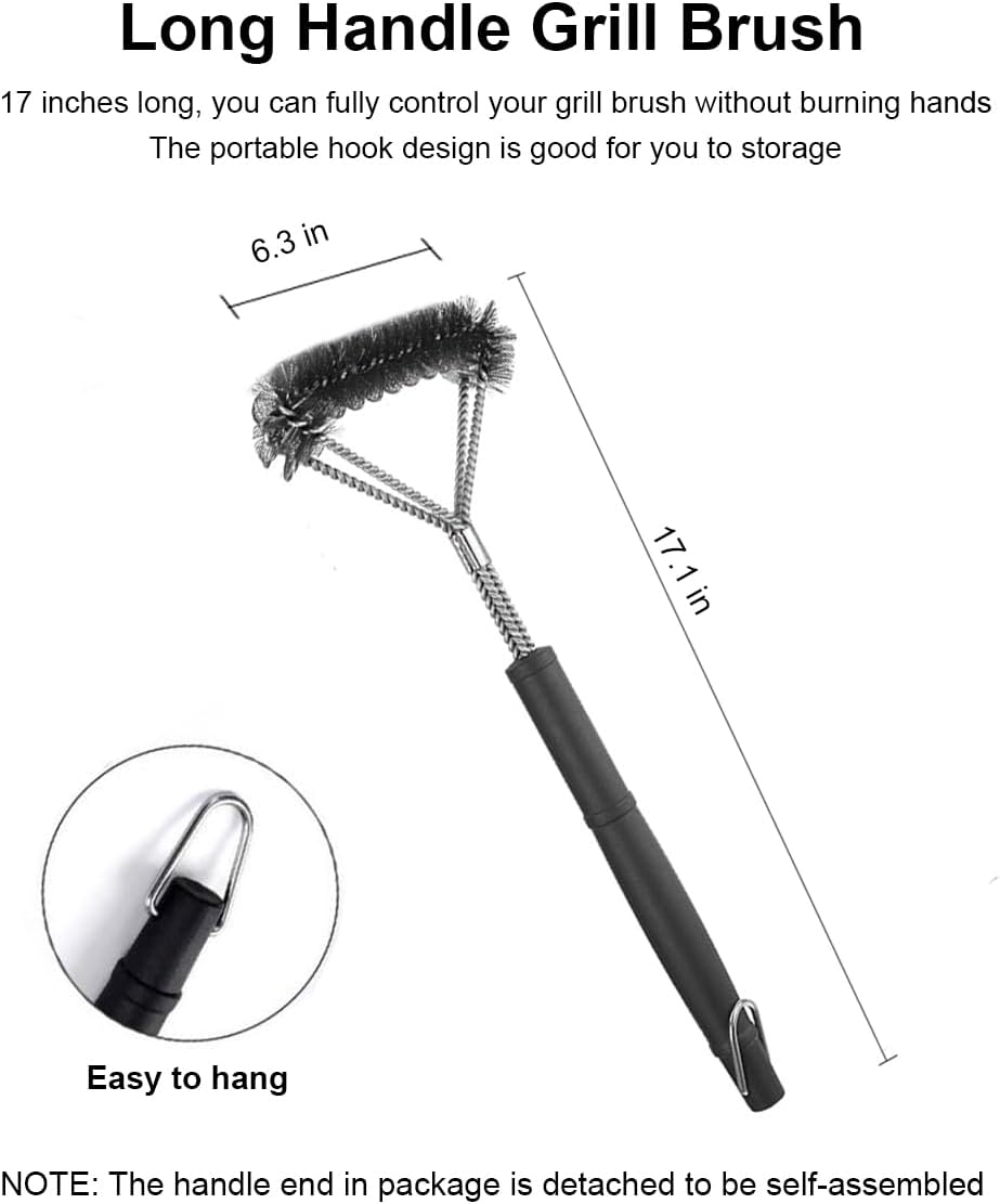 Grill Brush Grill Cleaning Kit, Grill Cleaner BBQ Grill Accessories Grill Rescue Brush Grill Brush Bristle Free, Grill Brush for Outdoor Grill BBQ Brush for Grill Cleaning (D23)