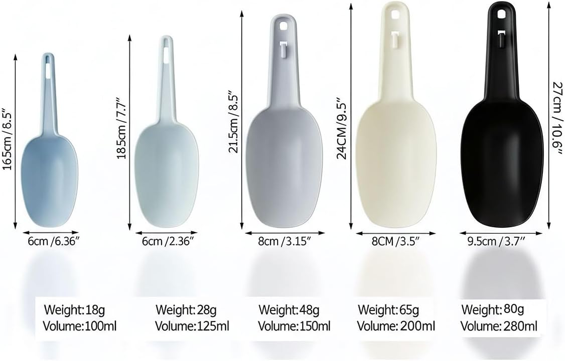 Plastic Scoops for Canisters, Plastic Scoop for Ice Cubes, Flour Scoops Dry Goods Coffee Beans & Cereals