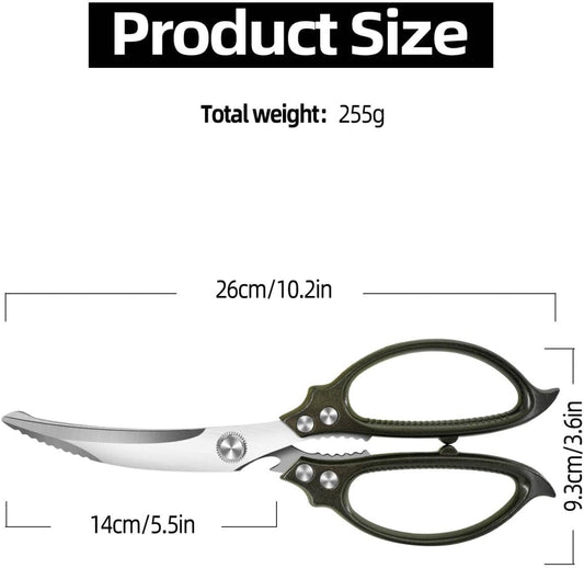 10.5" Kitchen Scissors Poultry Shears, Stainless Steel