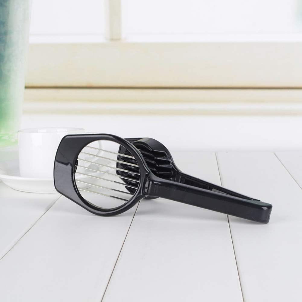 Egg Slicers Cutter, Stainless Steel Multifunction Slicing Mould, Handheld Mushroom Kiwi Divider Tomato Strawberry Cutter, 2.95 * 7.5inches (Black)