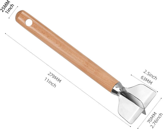 Stainless Steel Meat Chopper, Stainless Steel Meat Masher, 11 Inch, Ground Beef Chopper Tool, Metal Meat Masher, Ground Meat Smasher, Hamburger Smasher Tool