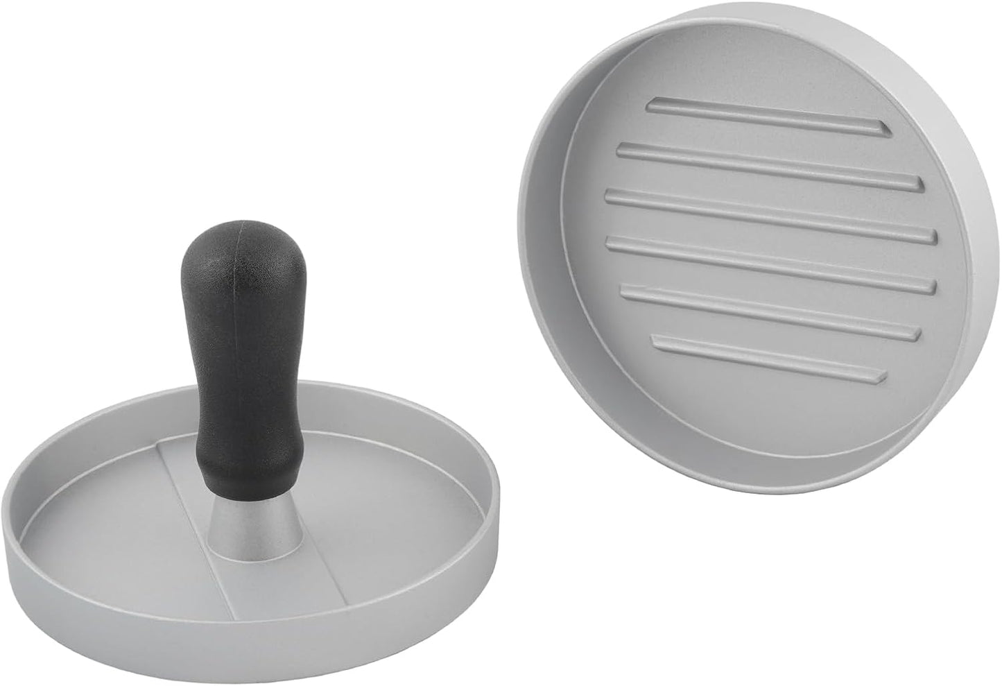Aluminum Burger Press Patty Maker with 200 Non-Stick Papers - Commercial & Home Use, Hamburger Meat Press Tool, Dishwasher Safe (Black)