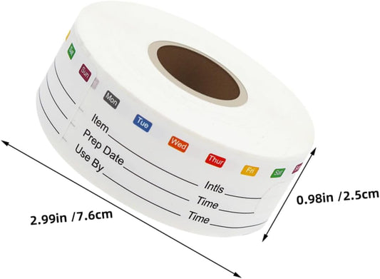 SHOWERORO 2rolls Date Stickers for Containers Freezer-Friendly Reusable Food Storage Labels Kitchen Organization Colors