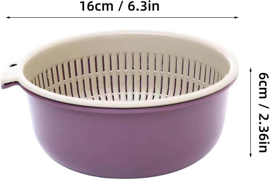 Colander for Kitchen, 2 in 1 Double Layer Strainer and Washing Basket Bowl Set, BPA-Free Plastic Dishwasher Safe for Fruits Vegetables Pasta and Salad