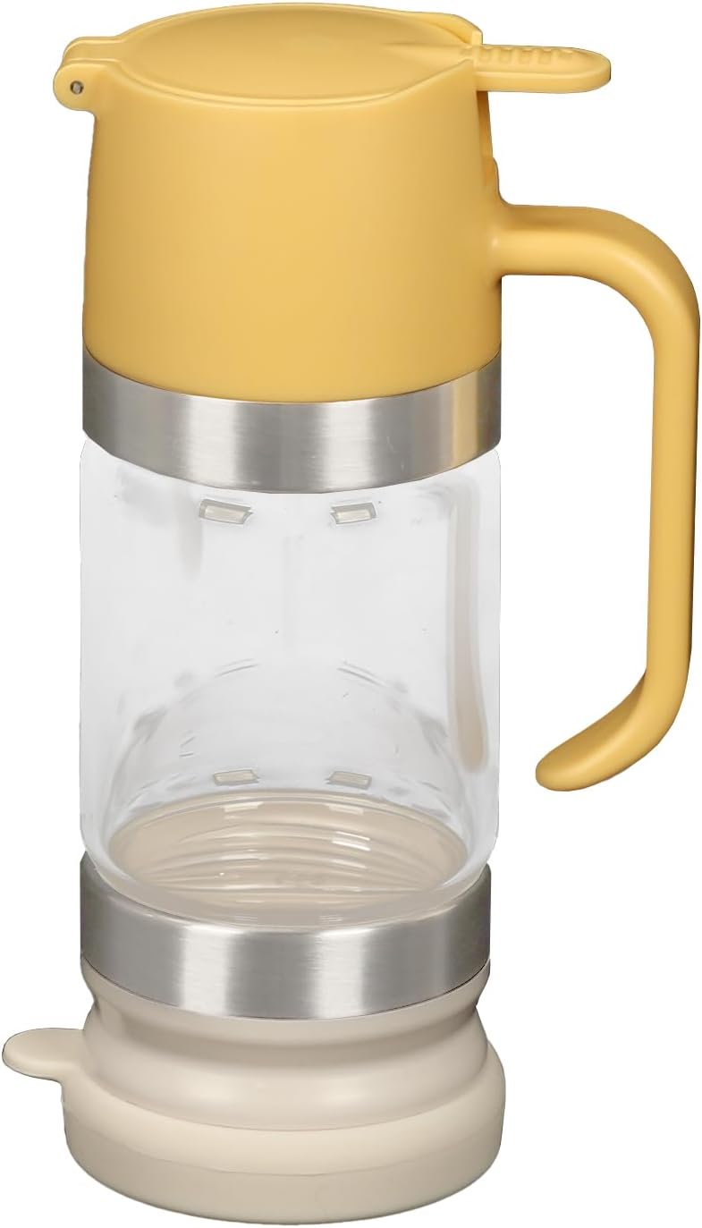 Tefola Glass Honey Dispenser No Drip - 10.65 OZ Honey Jar with Handle, Clear Honey Pot Syrup Dispenser for Coffee or Tea, Black