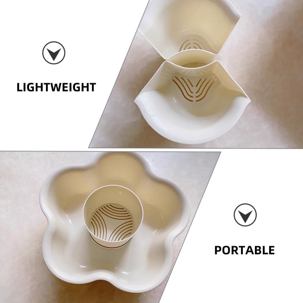 Kichvoe Rotation Vegetable Platter - Drainage System Divided Serving Tray - for Hot Pot Reusable for Family Gatherings and Dinner Parties Compartment Dairy 13.77X7.48X5.11In