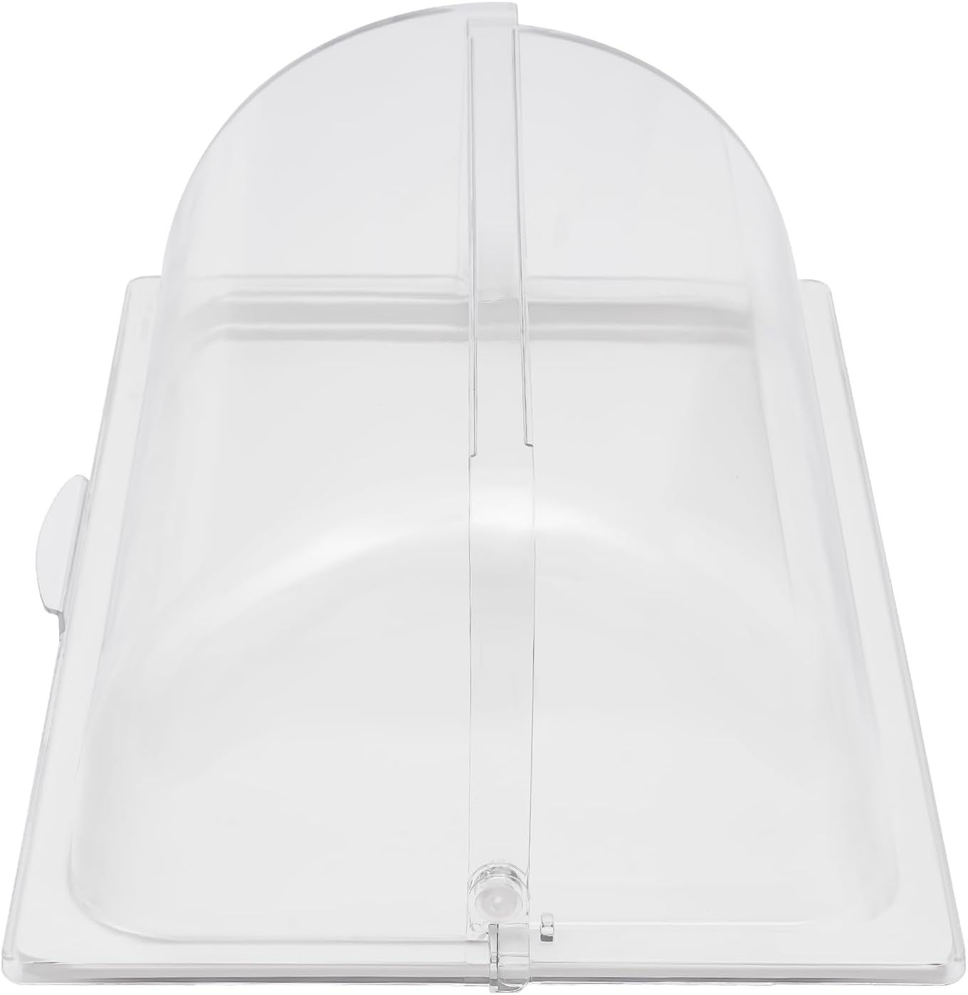 DYNAMI Food Serving Display Tray with Clear Roll Top Cover,Food Grade PC Tray White Food Serving Tray Dessert Display Tray forRestaurant Hotel Kitchen Party Buffet Serving Food,16.5 * 11in