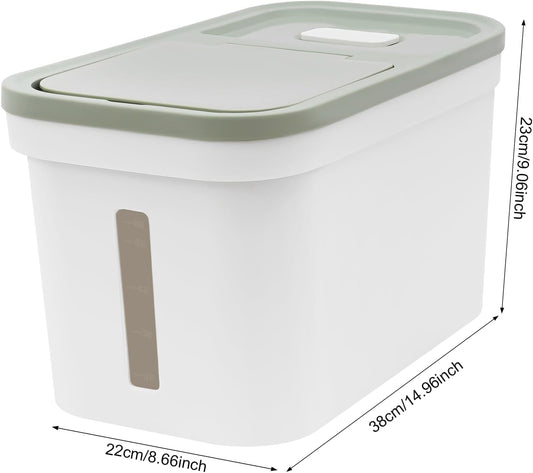 10kg/22Lbs Capacity Large Rice Container Flour Rice Dispenser Airtight Bulk Food Storage Bin with a Measuring Cup Large Storage Container for Food Grain Cereal Soybean Corn