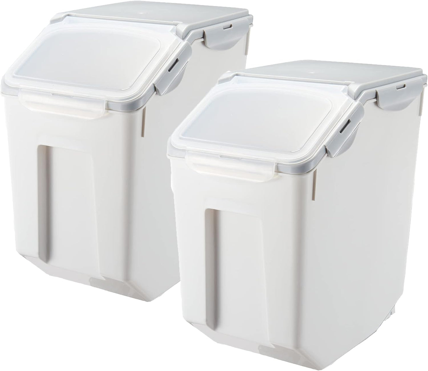 HANAMYA 10 Liter / 20 lbs Rice Storage Container with Measuring Cup, BPA free, For Rice | Grain | Pet Food | Flour, 2 counts, Clear