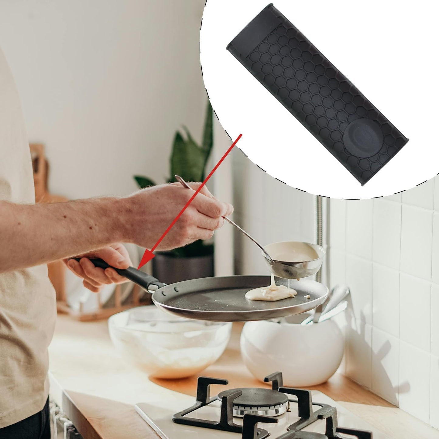 Silicone Heat Resistant Hot Handle Holder - 4Pcs Mixed Color Rubber Pot Handle Sleeve for Cast Iron Pans, Frying Pans & Griddles