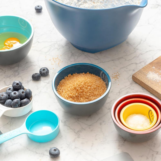 Prepara Two-Tone Melamine Pinch Bowls, with Measurement Lines