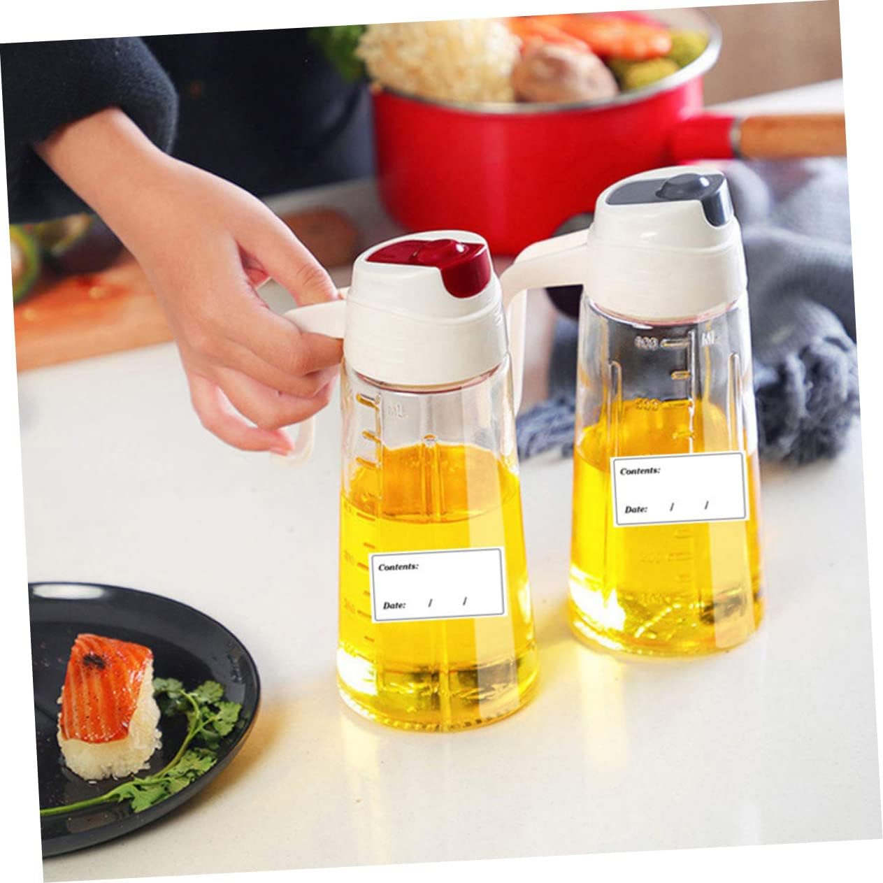 NUOBESTY 5bags Removable Food Date Labels Kitchen Storage Bin Stickers PVC for Organizing