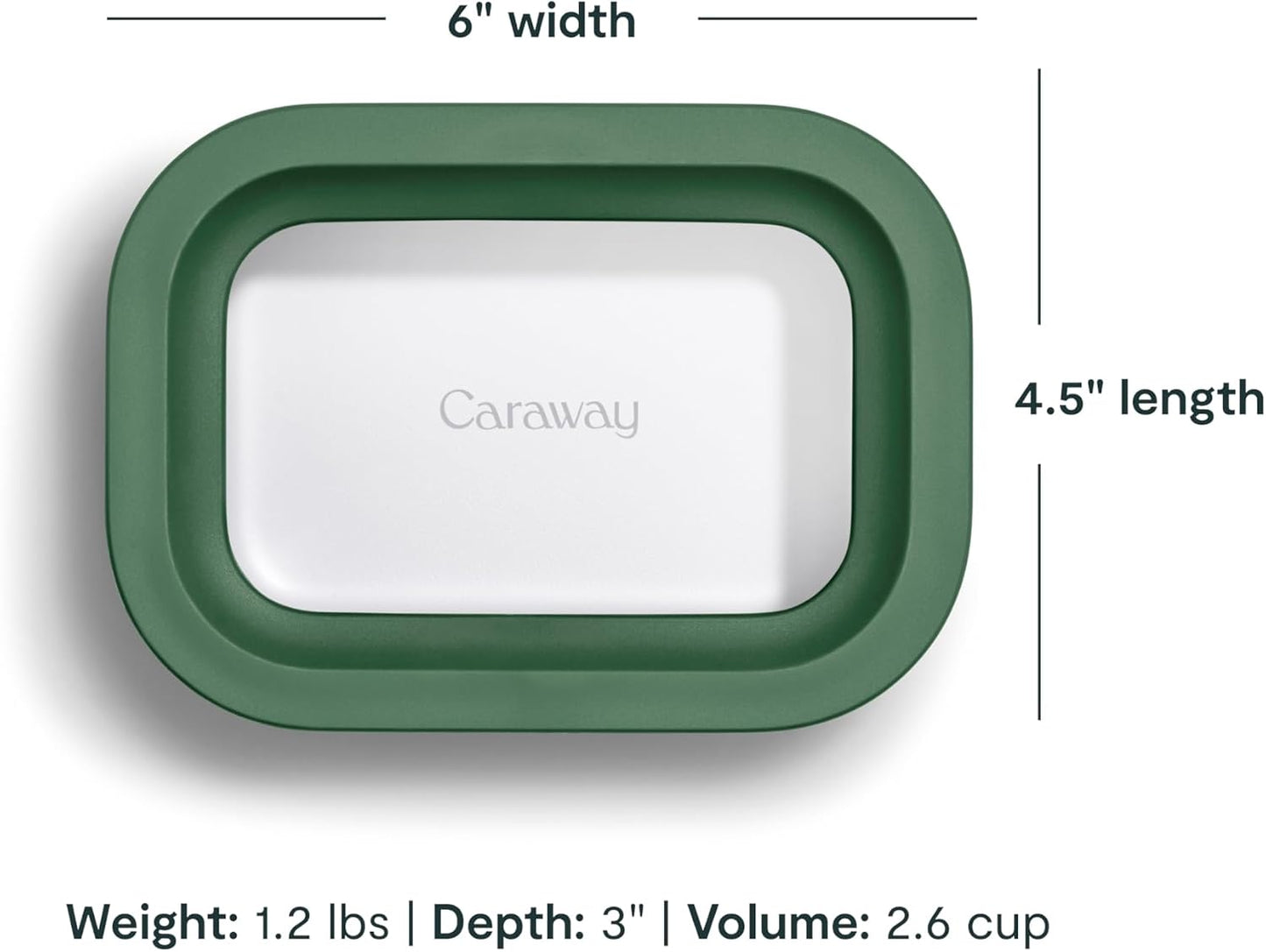 Caraway Glass Food Storage - 4.4 Cup Glass Container - Ceramic Coated - Easy to Store, Non Toxic, Non Stick Lunch Box Container with Lids - Dishwasher, Oven, & Microwave Safe - Mist