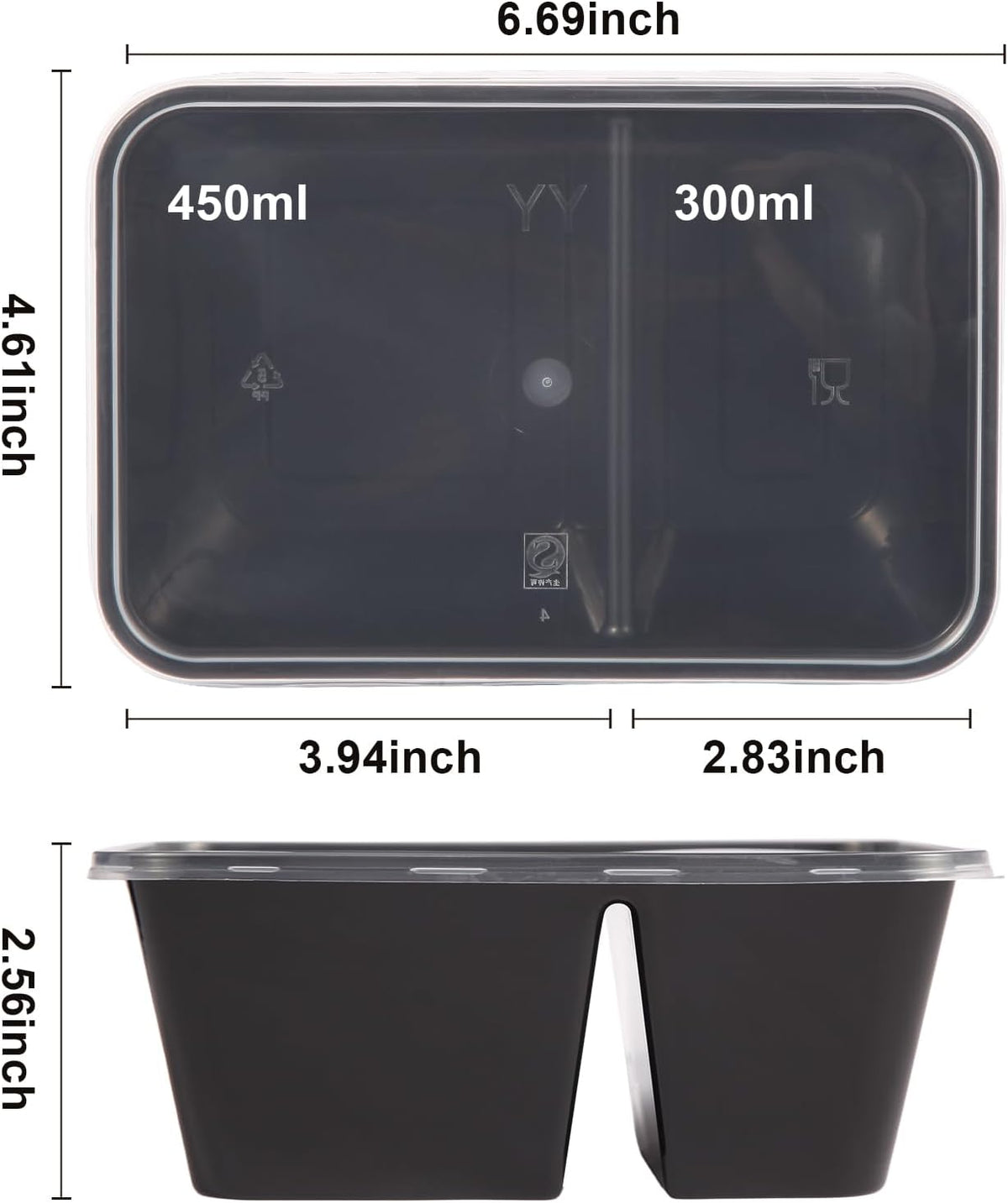 Qewro 10Pack 32oz Meal Prep Containers Disposable Food Storage Containers with Lids, 1-Compartment Reusable Food Storage Plastic Stackable To Go Boxes Microwave, Freezer, Dishwasher Safe