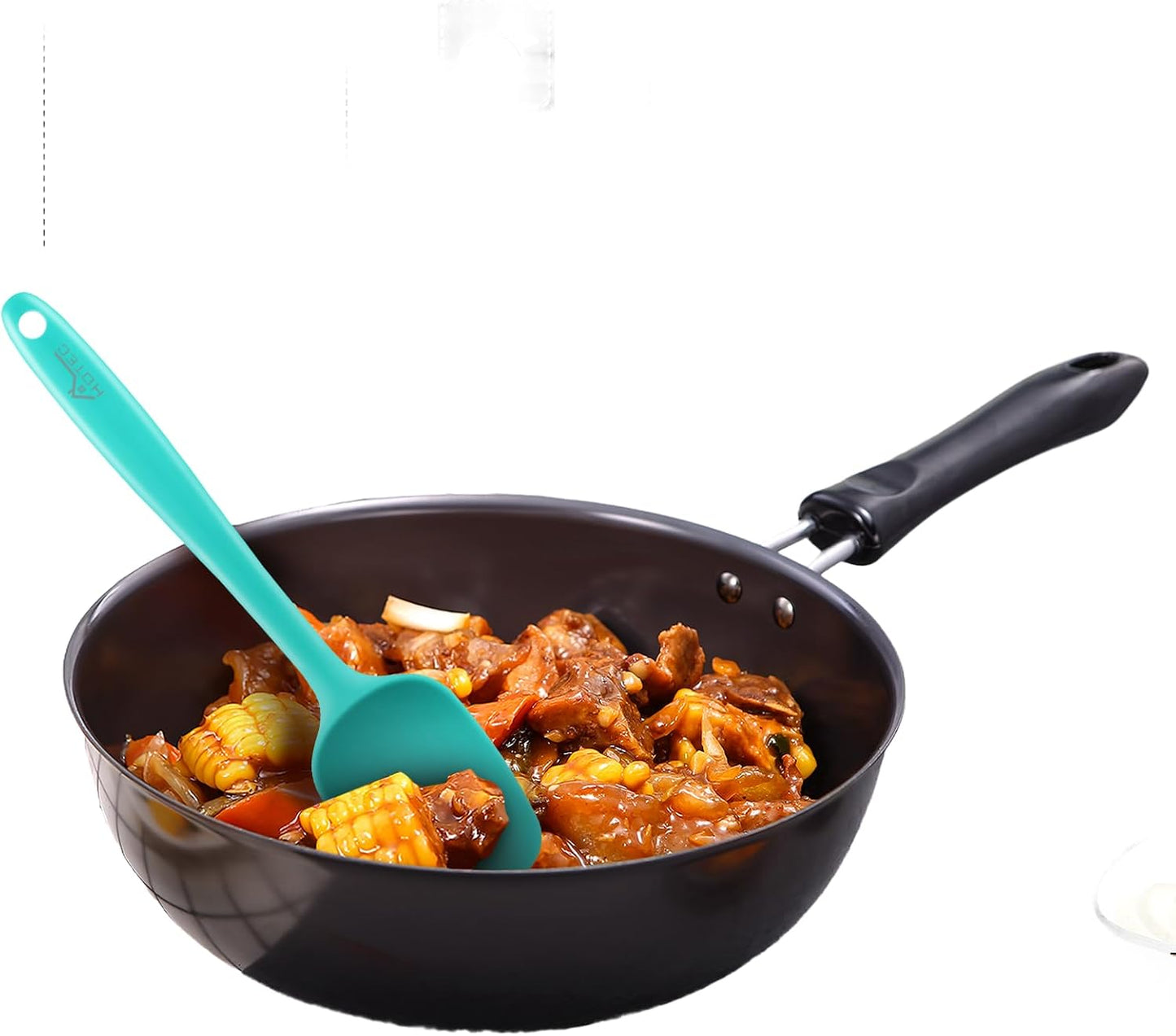 5-Pack Silicone Spatula Set – Heat-Resistant Baking, Cooking & Mixing Tools, Seamless Design, Non-Stick & Easy to Clean, Aqua Sky