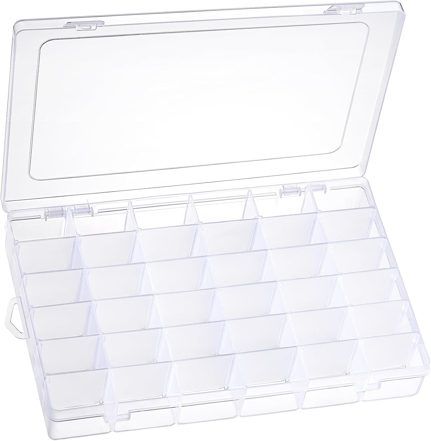 1 Pack 36 Grids Clear Plastic Organizer Box with Adjustable Dividers, Small Craft Organizers and Storage, Compartment Container for Bead, Nail, Jewelry, Art, DIY Crafts, Fishing Tackle, Small Items