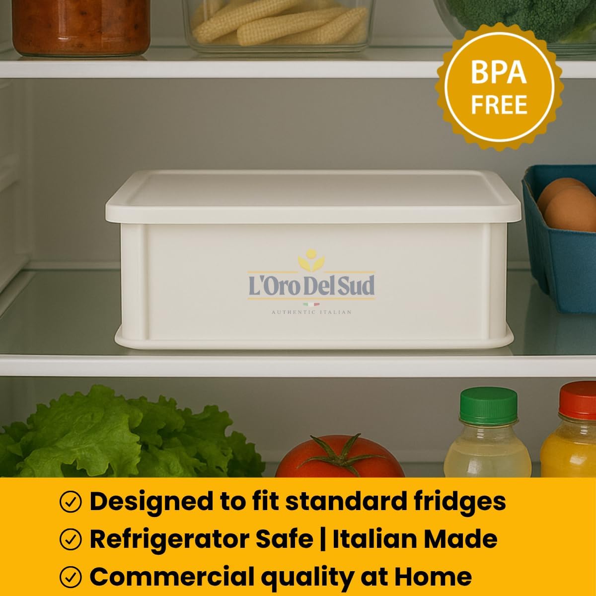 L'Oro Del Sud Home Refrigerator Size, Dough Proofing Tray (+ 1 Lid)