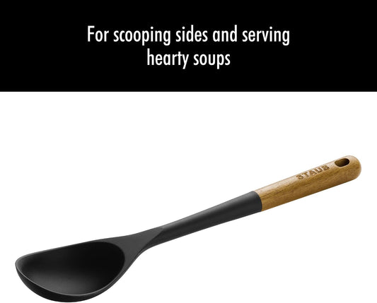 Staub Silicone with Wood Handle Cooking Utensil, Serving Spoon