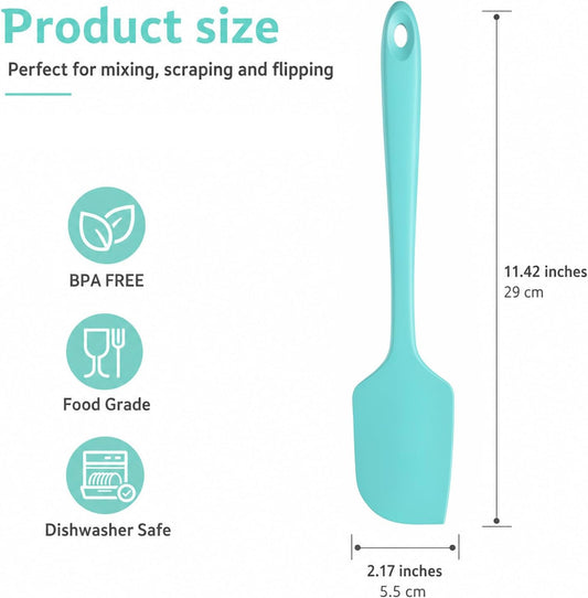 600°F Heat Resistant Silicone Spatula Food Safe Rubber Bowl Scraper