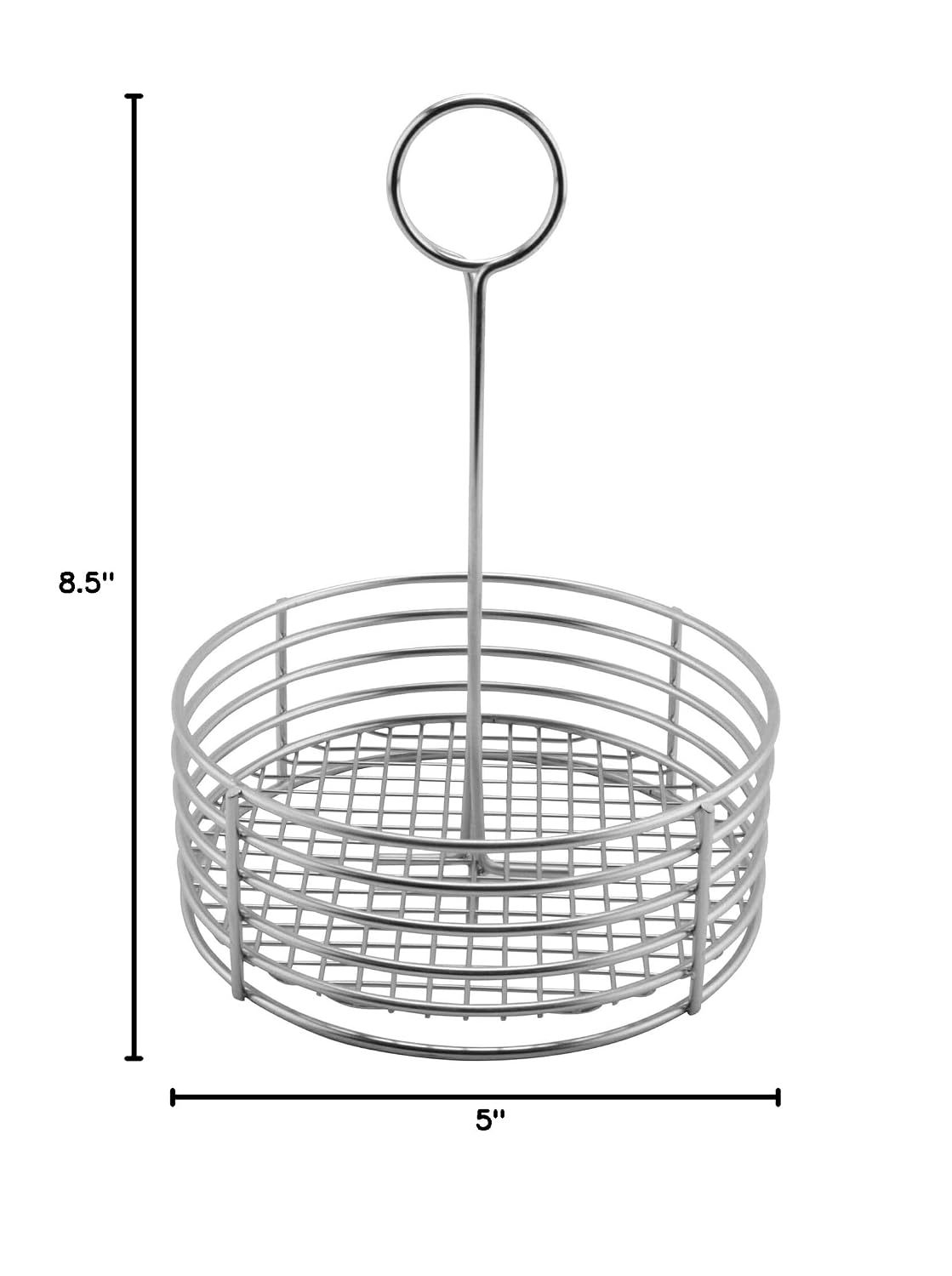 G.E.T. 4-81866 Stainless Steel Round Stainless Steel Condiment Caddy Stainless Steel Table Caddies Collection, 8.5"