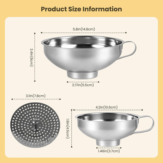 of Stainless Steel Canned Funnels with Filters