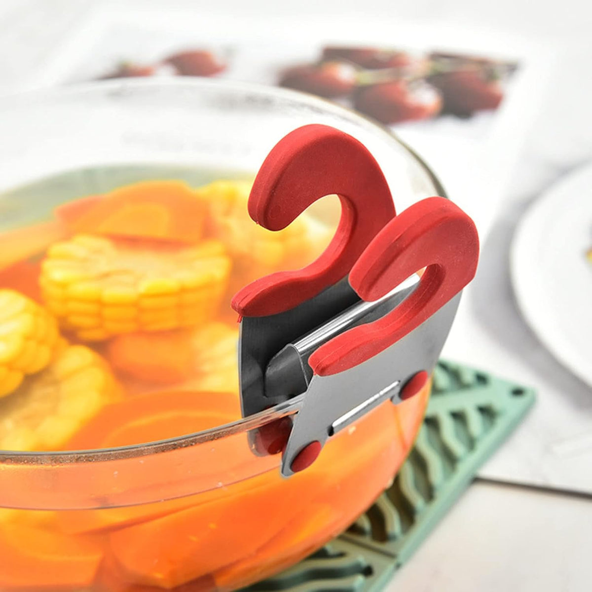 Stainless Steel Pot Clip Scoop Clamp Tong Holder Pot Pan Spoon Holder Spatula Storage Rack Utensils 2 Colors for Kitchen Clip Spoon