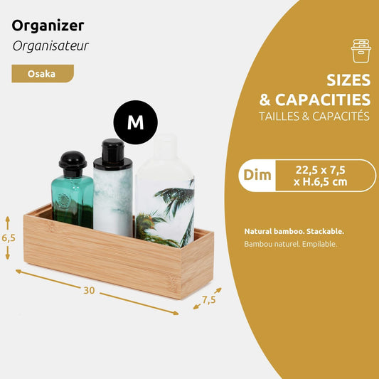 Compactor Osaka Organizer - Nature Collection, Size M | Eco-Friendly Bamboo Storage Solution