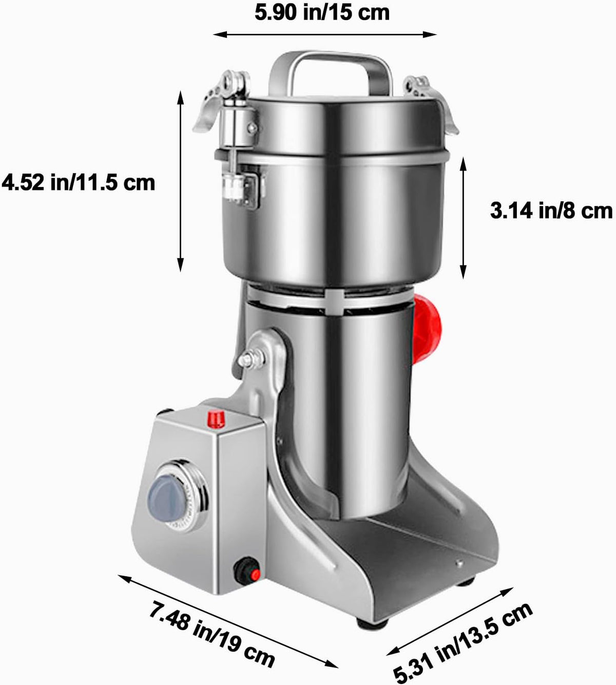 Swing Grain Mill 2500g,Electric Grain Grinder,Stainless Steel Grain Mill Grinder 4500W,High-speed Spice Herb Grinders Commercial Superfine Machine Dry Cereals Pulverizer 110V