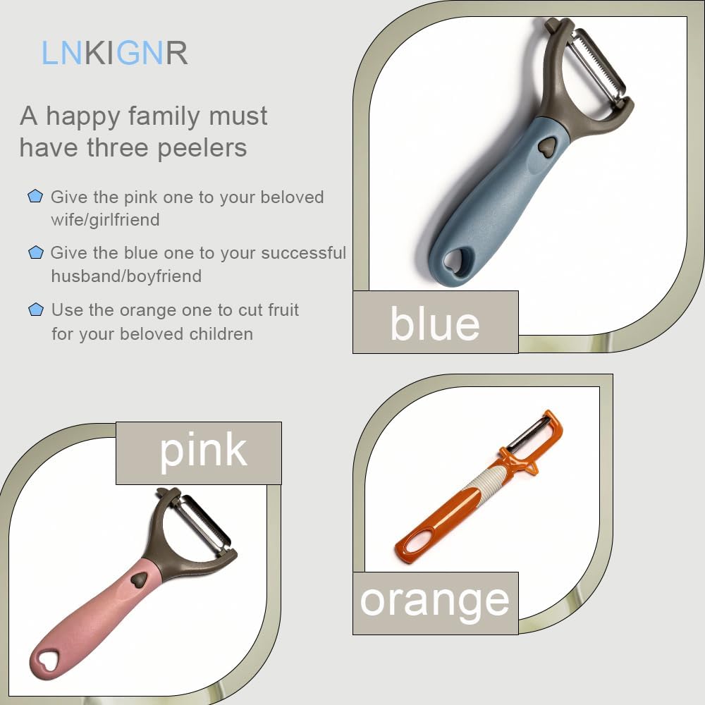 3Pack Carrots Potato Vegetable Peelers for Kitchen fruit Y Peeler for Apples with Carbon Steel Blade
