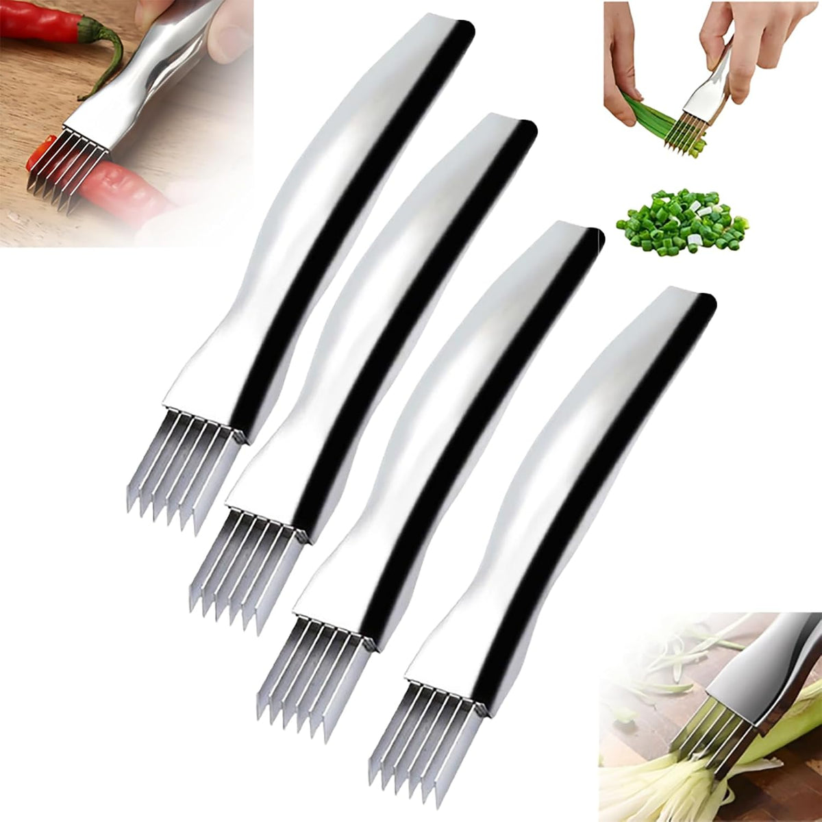 Onion Slice, 2026 Upgrade Shred Silk The Knife Stainless Steel Chopped Green Onion Knife Kitchen Vegetable Cutter Household Multifunctional Food Slicer Sharp Scallion Shredding Cutter