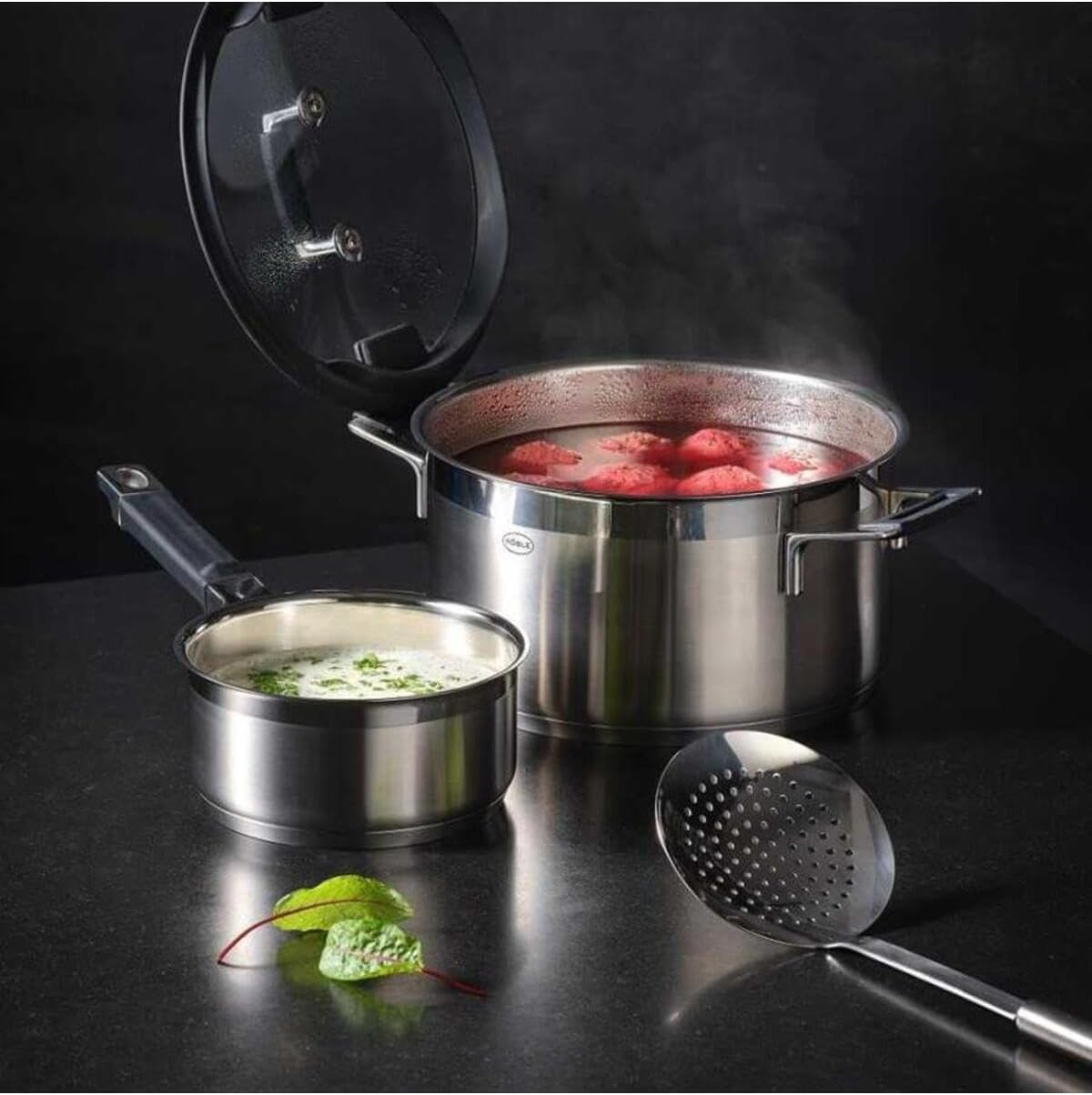 Rosle 95681 Stainless Steel Wire Kitchen Skimmer Ladle with Round Handle