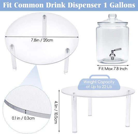 Tfwadmx 3 Pcs Drink Dispenser Stand, Beverage Dispensers Stand Acrylic Holder for Beverage Dispenser Drink Dispenser Stand Only Fit Max 7.8 Inch Diameter of Glass Drink Dispenser, Water Jugs
