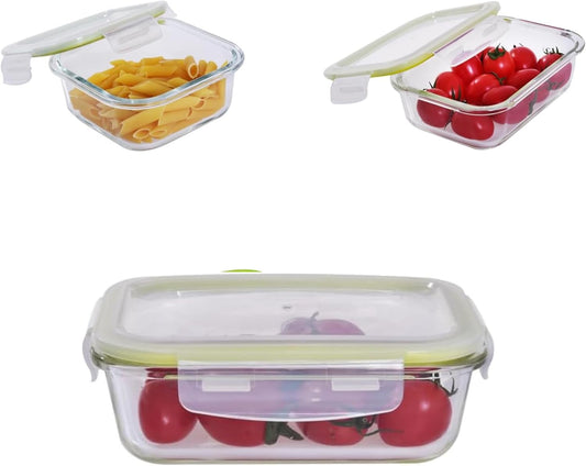 Westinghouse 6-Piece Glass Food Storage Container Set with Airtight Lids - BPA-Free, Stackable, Leakproof, Freezer, Microwave, Oven & Dishwasher Safe Meal Prep Containers - 320ml to 1520ml