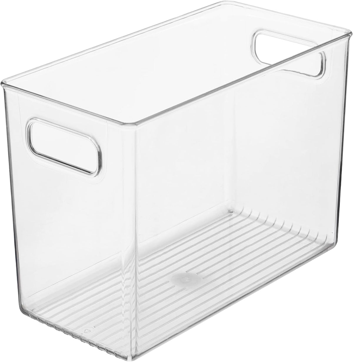 iDesign Pantry Bin with Handles, Clear | Storage for Cabinets, Fridge, or Freezer, Made in USA