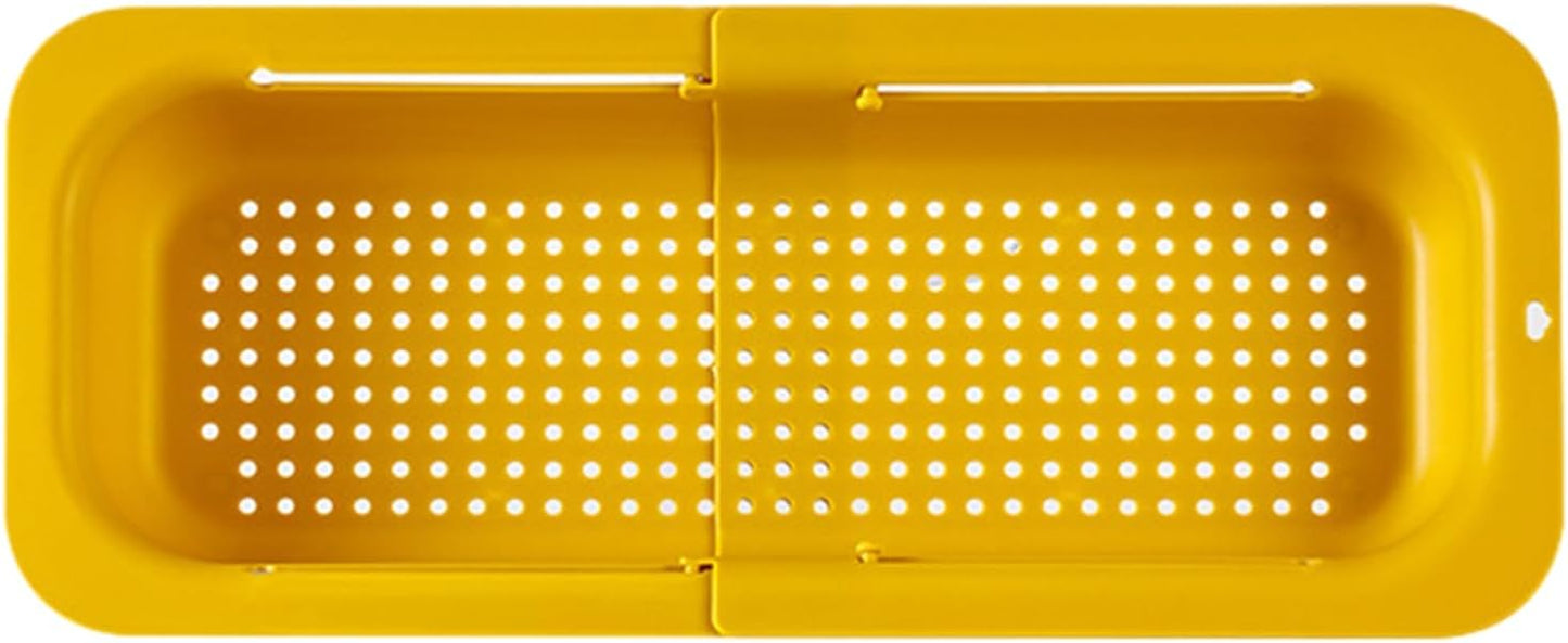 YOXIER Expandable Drain Basket Retractable Colander Retractable Drain Basket Over Sink Multifunctional Grade Pp Extendable Fruit Vegetable Washing Drainer Colander Strainer Bowl Tableware Container