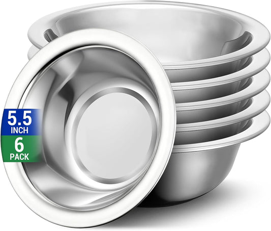 304(18/8) Stainless Steel Mixing Bowls for Kitchen, 4 Pack 7.8" 28.89 fl.oz Metal Mixing Bowls Set Stackable for Baking Serving Cooking Food Prep Storage Dishwasher Safe Heavy Duty