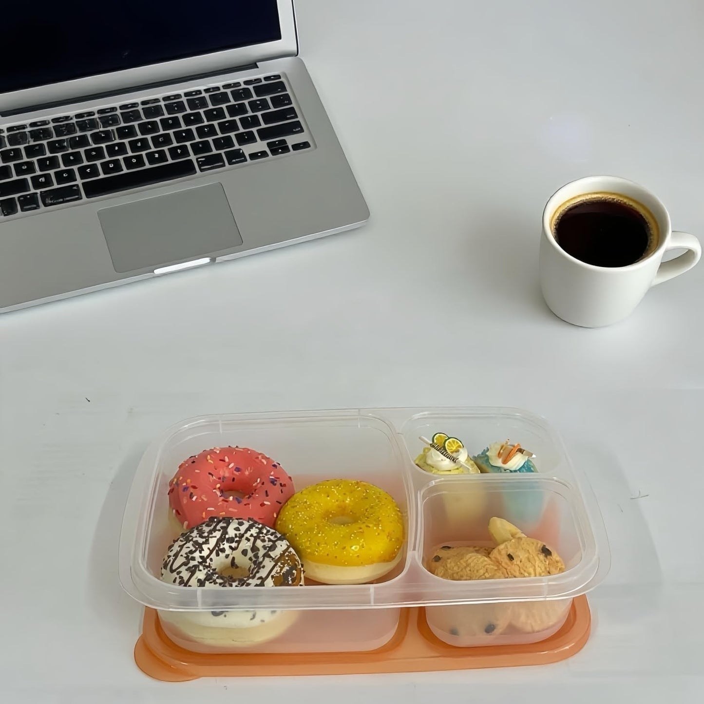 WEEK NINE Bento Lunch Boxes - Reusable 3-Compartment Food Containers for School, Work, and Travel, Set of 7