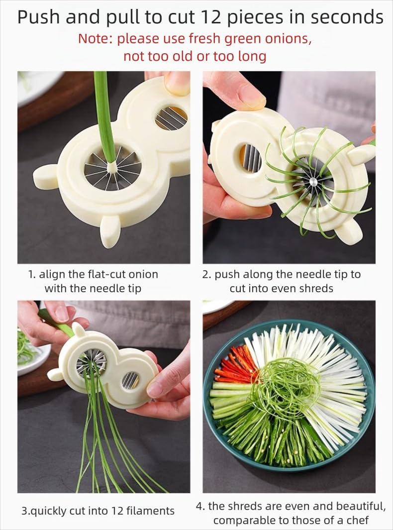 Blooming Onion Cutter 2-in-1 Shredder & Slicer,12 Strips Safe,Easy Clean