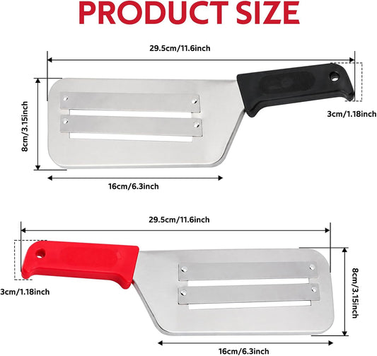 2 Pack Cabbage Shredder with Dual Blades, Shredder Knife for Vegetables, Cabbage Shredder for Coleslaw, Stainless Steel Vegetable Cutter for Slicing, Grating & Shredding