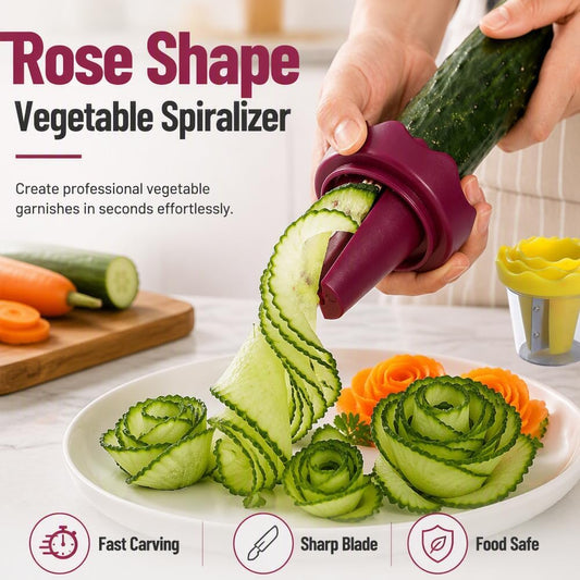 Vegetable Spiralizer, Manual Spiralizer & Curler for Garnishing, Red*2